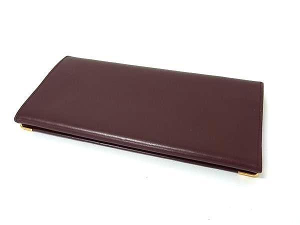 カルティエ CARTIER 長財布 マストライン レザー ボルドー ユニ