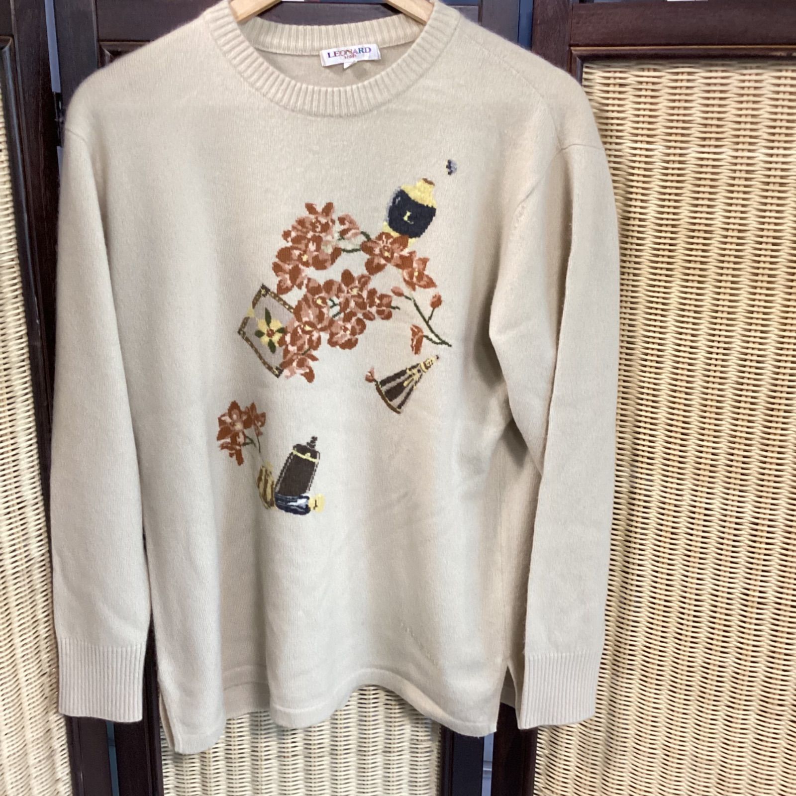LEONARD - レオナール スポーツ　♡ カシミヤ100%  セーター　♡ ブラック レオナールスポーツLEONARD SPORT カシミヤ100% セーター(F