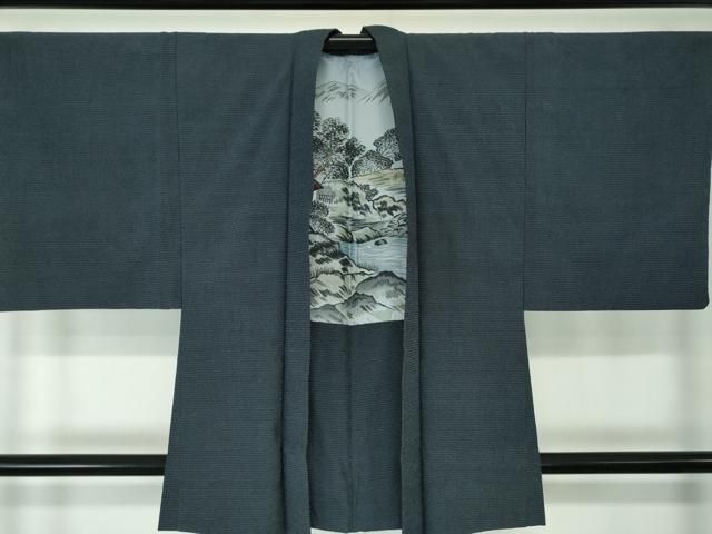 平和屋着物●男性　本塩沢　アンサンブル　110亀甲　中田屋織物謹製　証紙付き　正絹　逸品　DAAS3731ps 平和屋着物○男性 本塩沢 アンサンブル 110亀甲 中田屋織物謹製 証紙