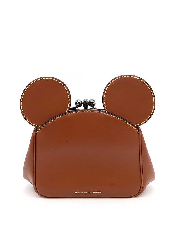 COACH×Disney コーチ ディズニー がま口レザーバッグ ブラウン