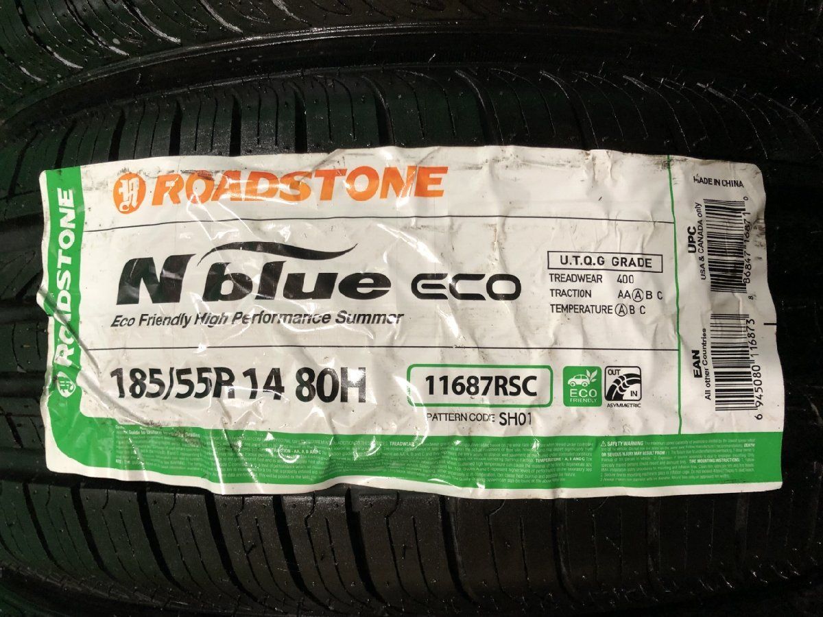 新品 ROADSTONE N blue eco SH01 185/55R14 14インチ 夏タイヤ 4本 VW 