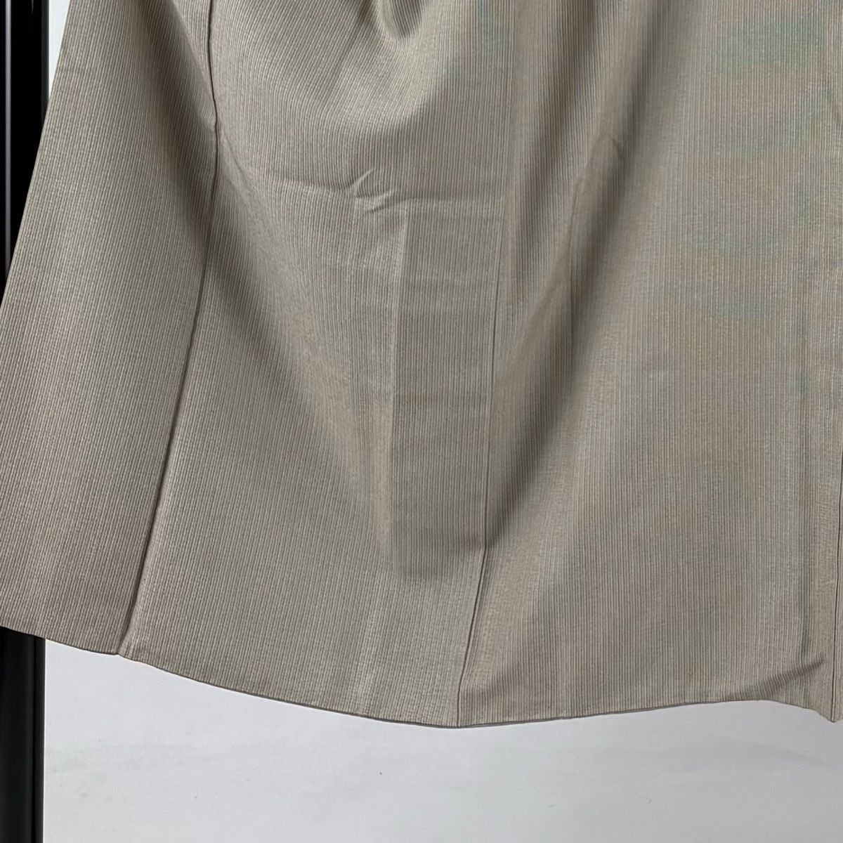 男着物 身丈141.5cm 裄丈69cm M 袷 縦縞 灰茶 正絹 秀品