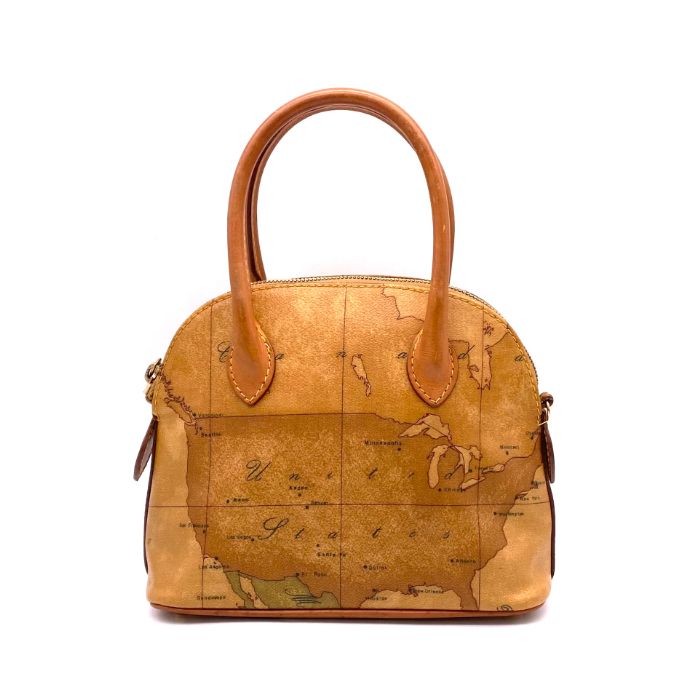 プリマクラッセ 2way ショルダーバッグ ハンドバッグ ミニボストン 地図柄