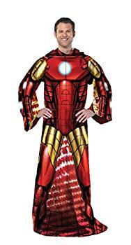 Marvel Iron Man Comfy ThrowスーパーヒーローBlanket with Sleeves