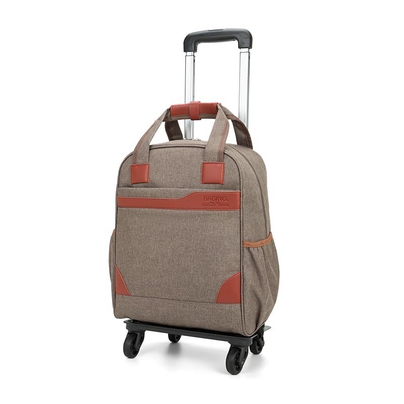 神戸リベラル BAGING ショッピングキャリー トラベルバッグ 男女兼用 機内持ち込み 4輪 3段階調整 完成品 906 ブラウン