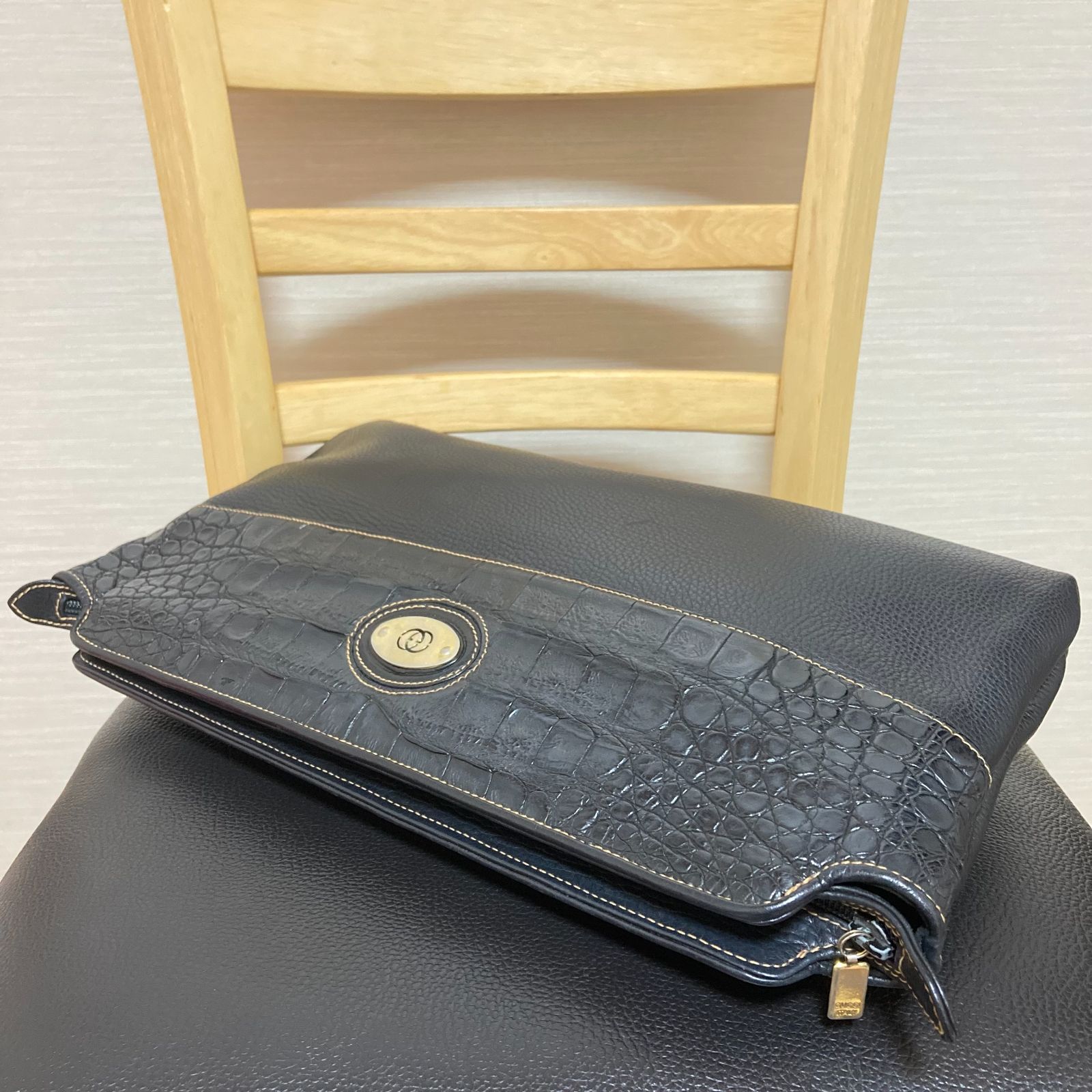 イタリア製クラッチバッグクロコダイル