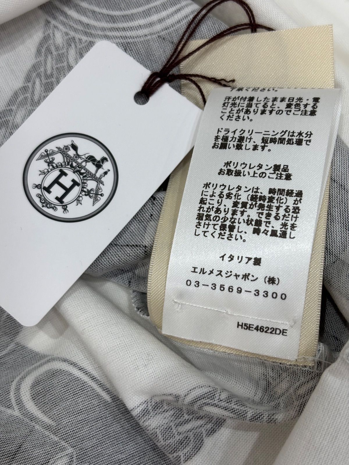 エルメス Tシャツ レディース 34サイズ コットン ホワイト