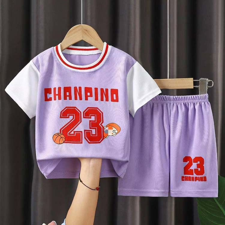 SHELIN] 子供服 Tシャツ ショートパンツ 上下セット 波浪 和柄