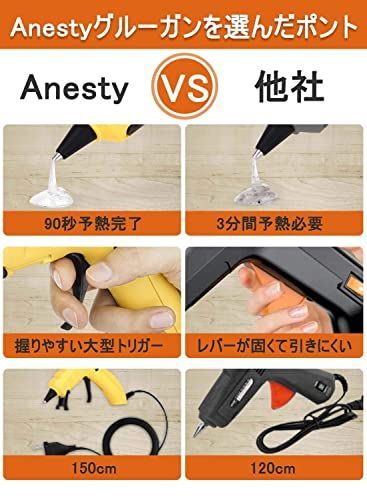 Anesty GG-01 グルーガン 50W 90秒 急速加熱 ホビー用グルーガ