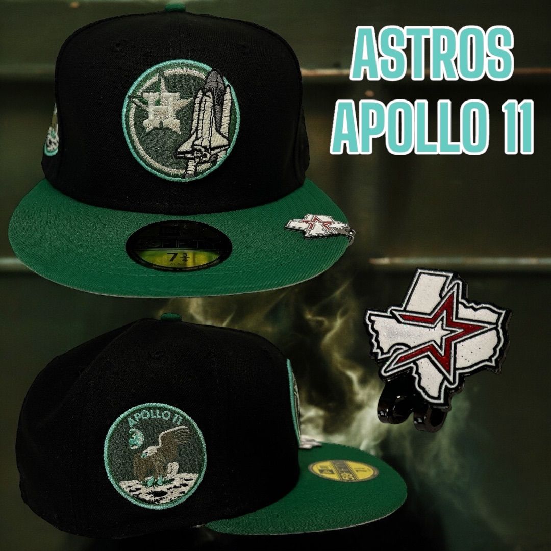 新品73/4 ヒューストン・アストロズアポロ11号ニューエラキャップ59FIFTY キャップクリップ付きASTROS APOLLO NEW ERA