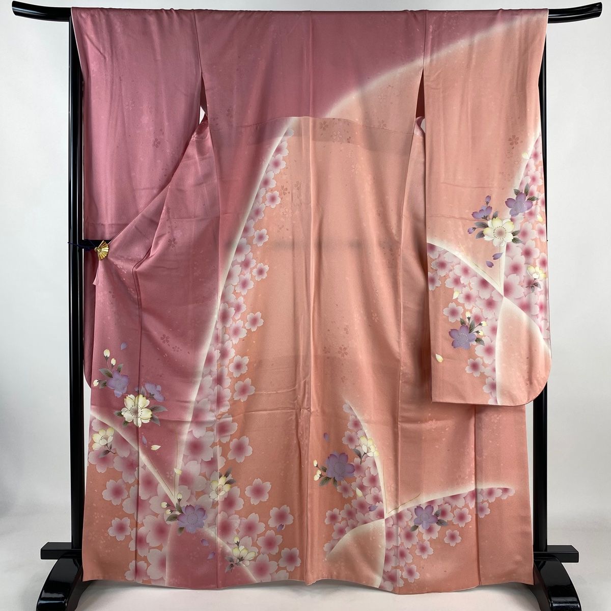 振袖 身丈166cm 裄丈68cm L 袷 桜 花びら 金糸 金彩 ピンク 正絹 美品 名品 【中古】 - メルカリ