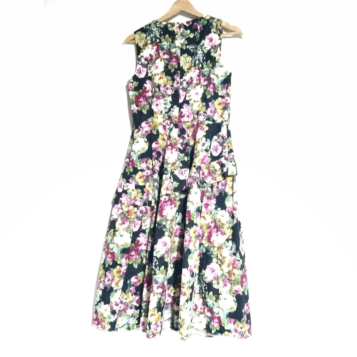 Leur Logette ルールロジェット ワンピース サイズ1 S レディース - 黒×ピンク×マルチ クルーネック|ノースリーブ|ロング|花柄