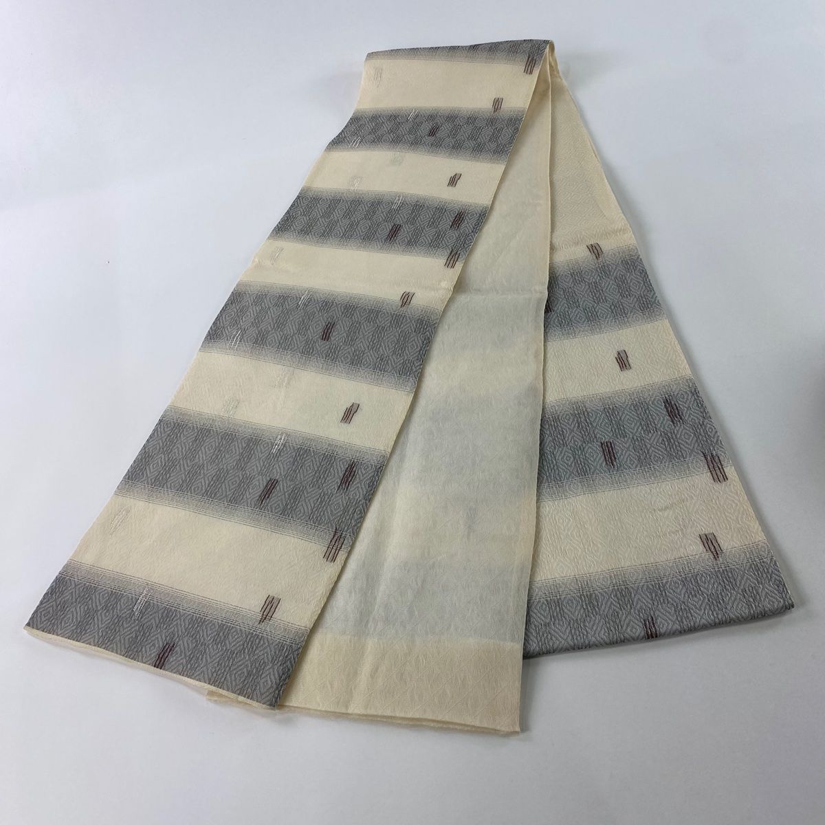 袋帯　夏用帯　メッシュ　クリーム色　新品 楽天市場】帯 夏帯 袋帯 ＜クリーム／秋草文＞ 正絹 西陣 ＜橋本