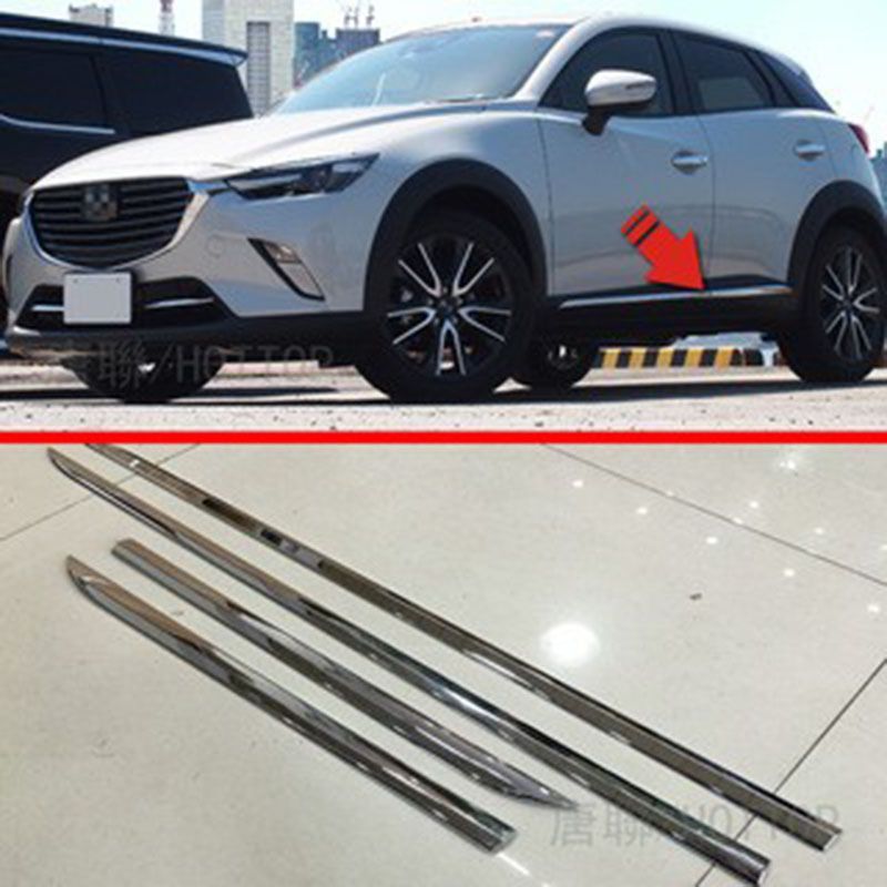 マツダ CX-3 ボディモールディング ドアエッジモール 4点セット ABS電鍍仕上げ 高耐久 車体装飾パーツ カスタムアクセサリー