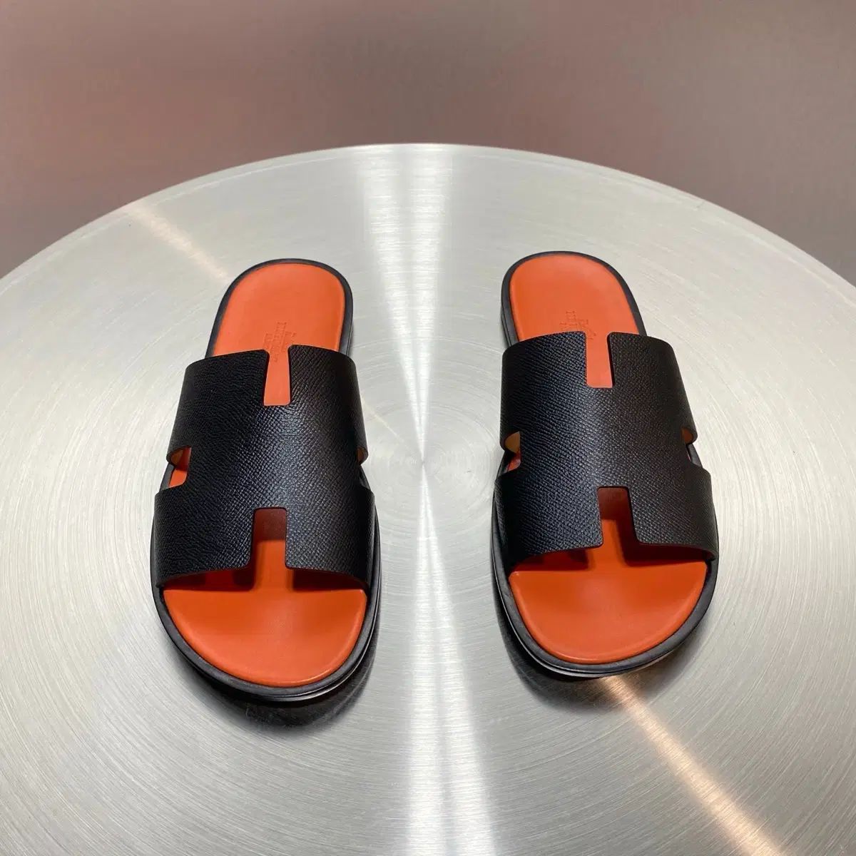 HERMES エルメス サンダル イズミール メンズ41 約26cm ブラック