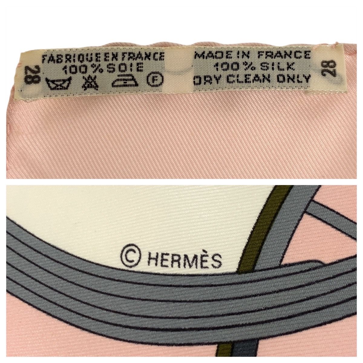 HERMES エルメス SPRINGS カレ90 ピンク シルク スカーフ 大判スカーフ  