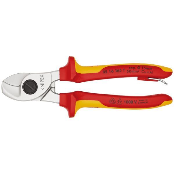KNIPEX クニペックス 1000V絶縁ケーブルカッター 落下防止 全長165mm 9516-165T HRDEVELOPMENT_JP