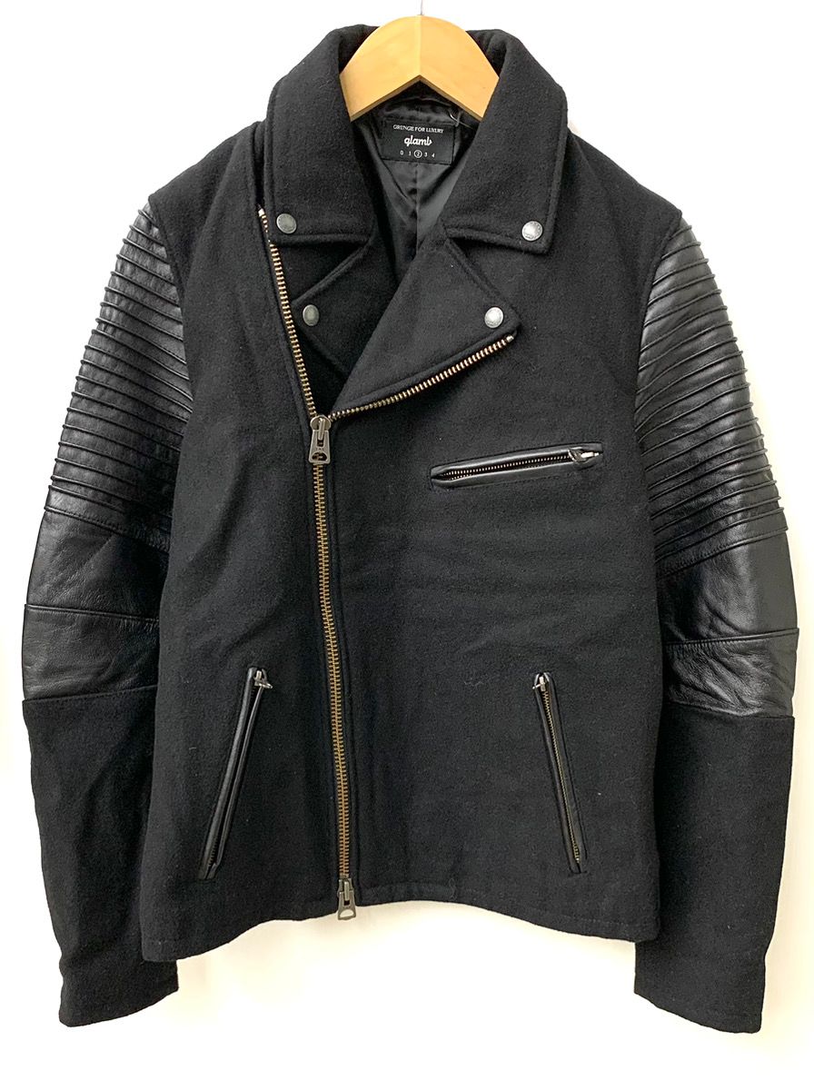 グラム glamb アーム切り替え ライダースジャケット GB17SP/JKT05 ジャケット ロゴ ブラック 2サイズ 201MT-1908