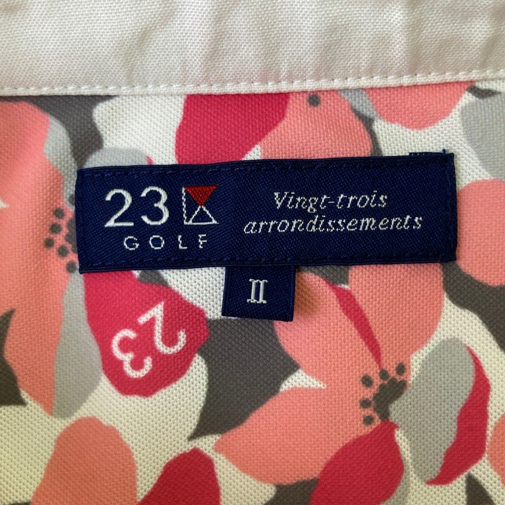 サイズ：2 23区GOLF ニジュウサンクゴルフ  半袖ポロシャツ 花柄 ピンク系 [240101430767] ゴルフウェア レディース ストスト 1-240101293592-m-01-pl.jpg