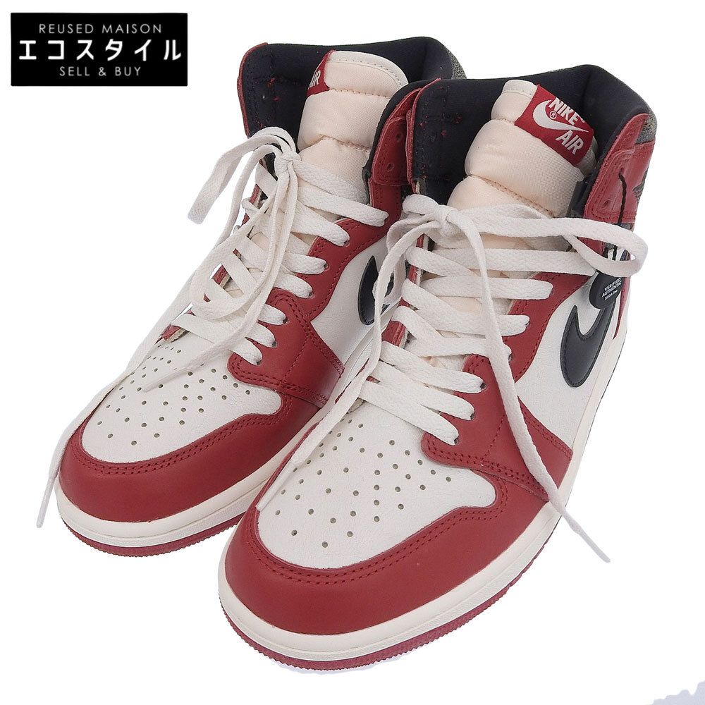 NIKE ナイキ 未使用 NIKE ナイキ LOST AND FOUND ロスト＆ファウンド エアジョーダン1st レトロハイ スニーカー ホワイト×レッド 27.5cm DZ5485-612 9.5(US)