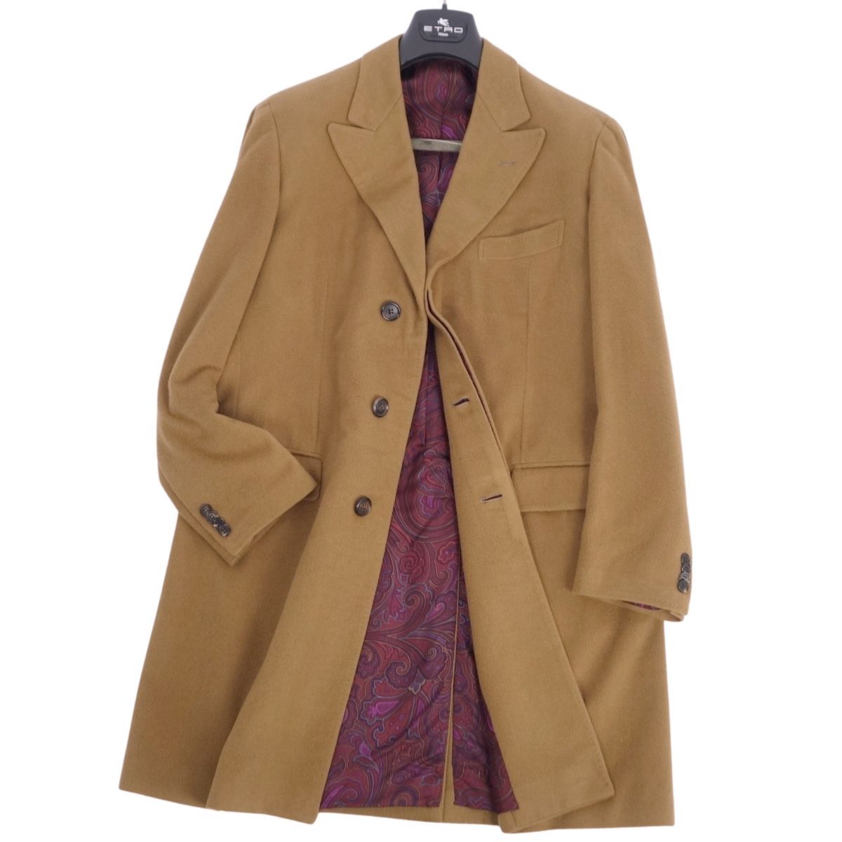 極美品 エトロ ETRO コート チェスターコート ロングコート 裏 