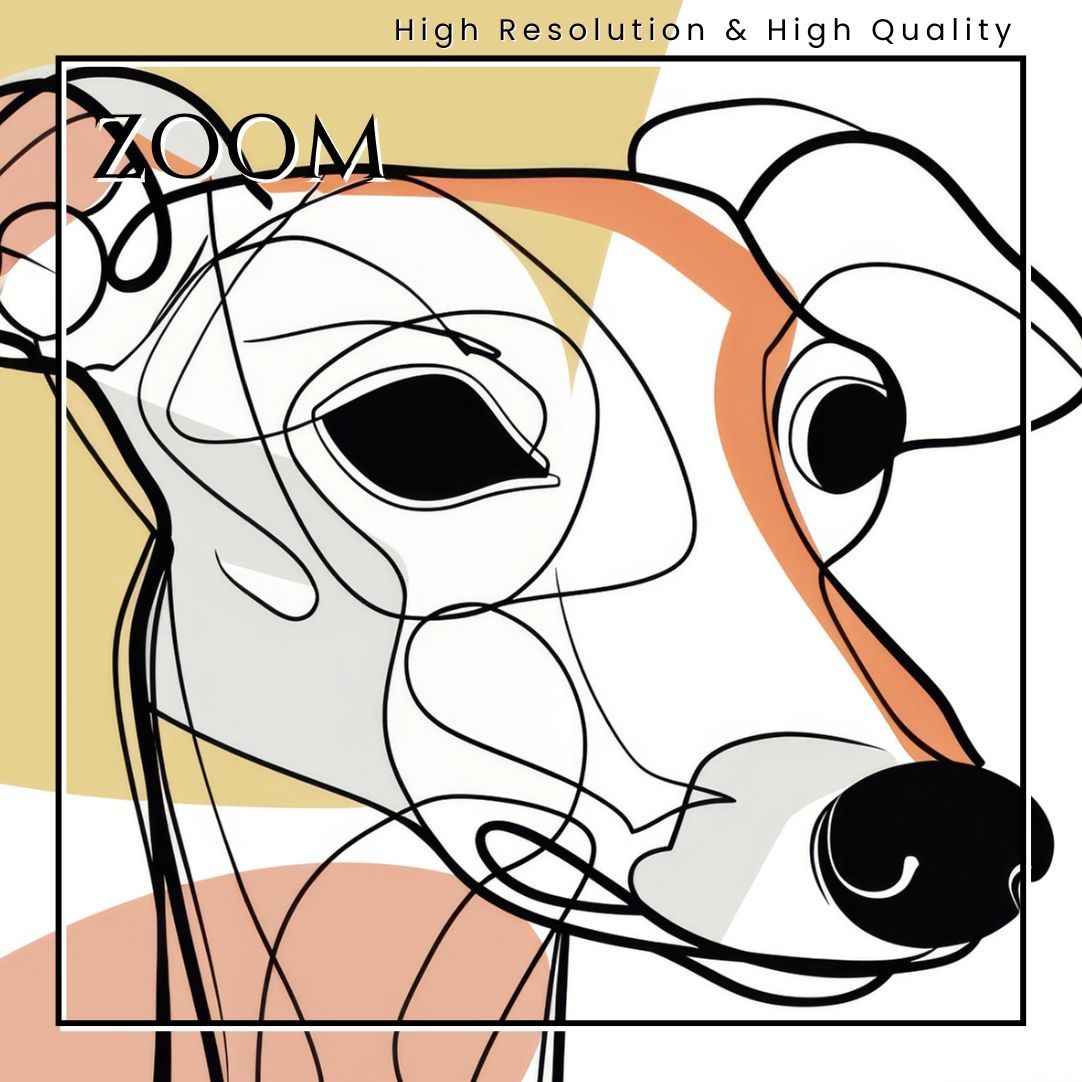 高品質 【犬と線 - イタリアングレーハウンド犬 No.3】ジークレー版画