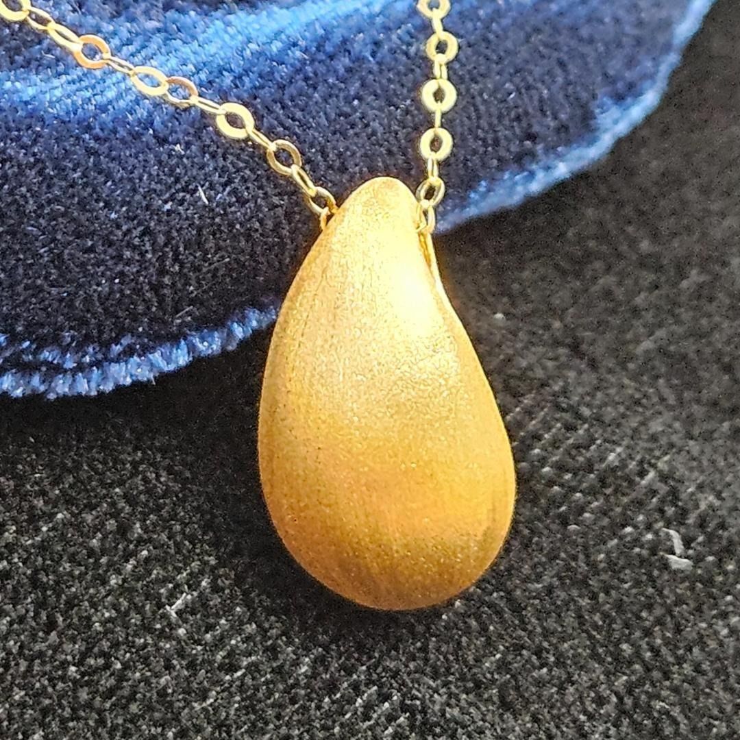 ぷっくり可愛い！18金 K18 YG ドロップ マット ペンダント トップ