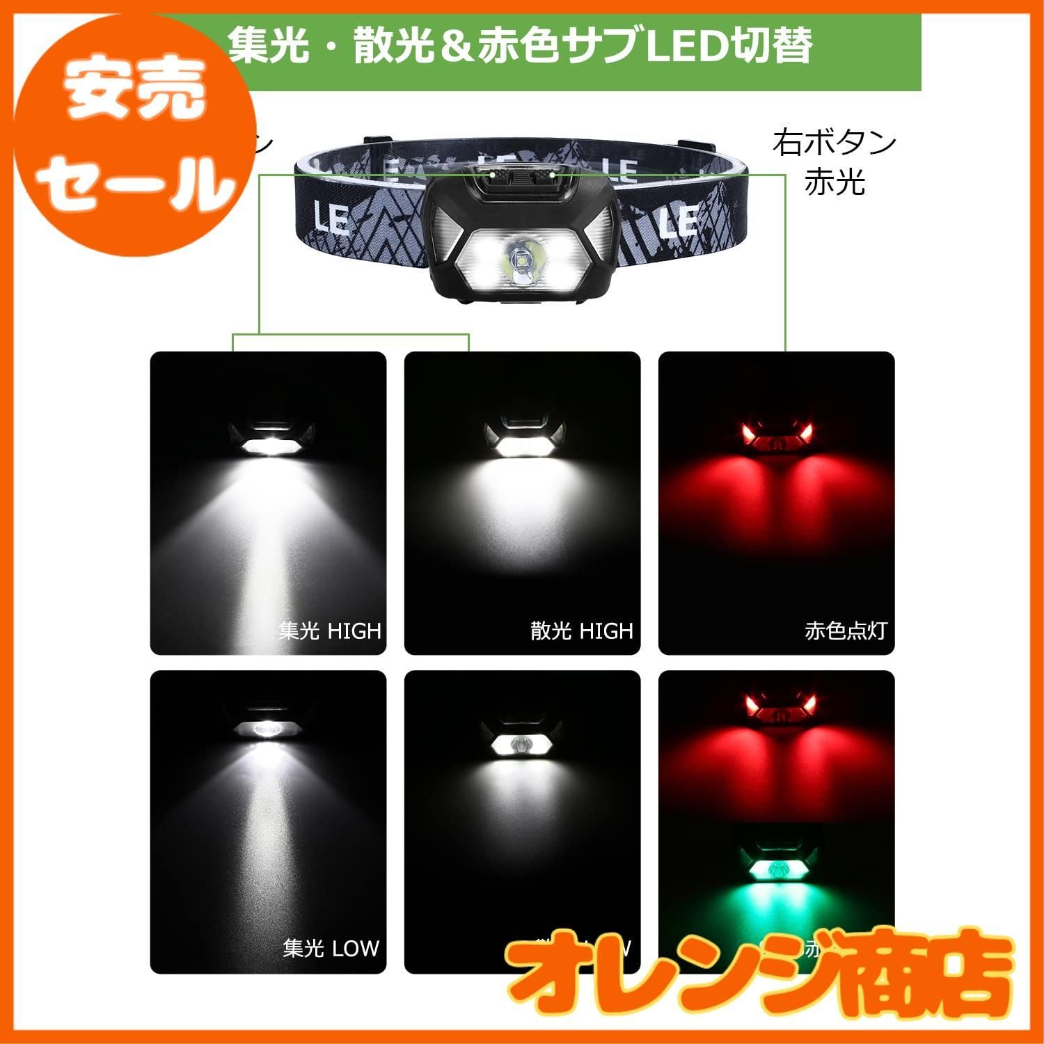 大安売】ヘッドライト 充電式 USB 高輝度 LED ヘッドランプ 2個セット 【集光・散光切替/ 明るさ300ルーメン/ 実用点灯4～30時間/  IPX4防水】 赤色サブライト搭載 夜釣り 最適 登山 キャンプ 散歩 作業 釣り アウトドア 災害 停電用 - メルカリ