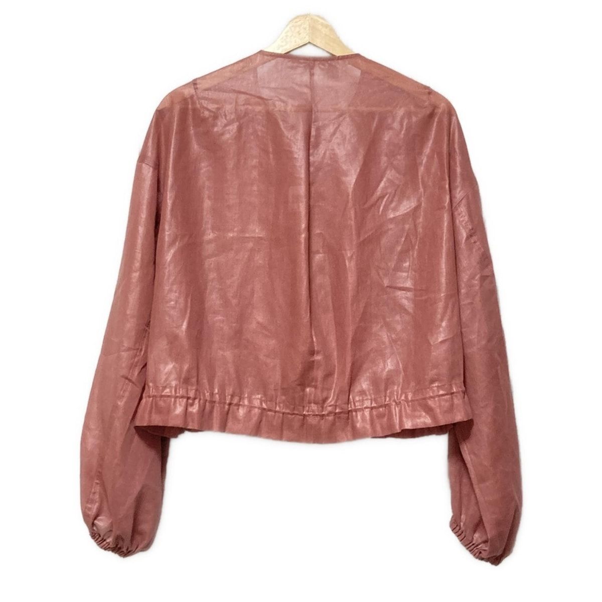 Noble - NOBLE(ノーブル) ブルゾン レディース美品  - ピンクベージュ 長袖/シースルー/ジップアップ/春/夏 NOBLE(ノーブル) ブルゾン レディース美品 - ピンクベージュ