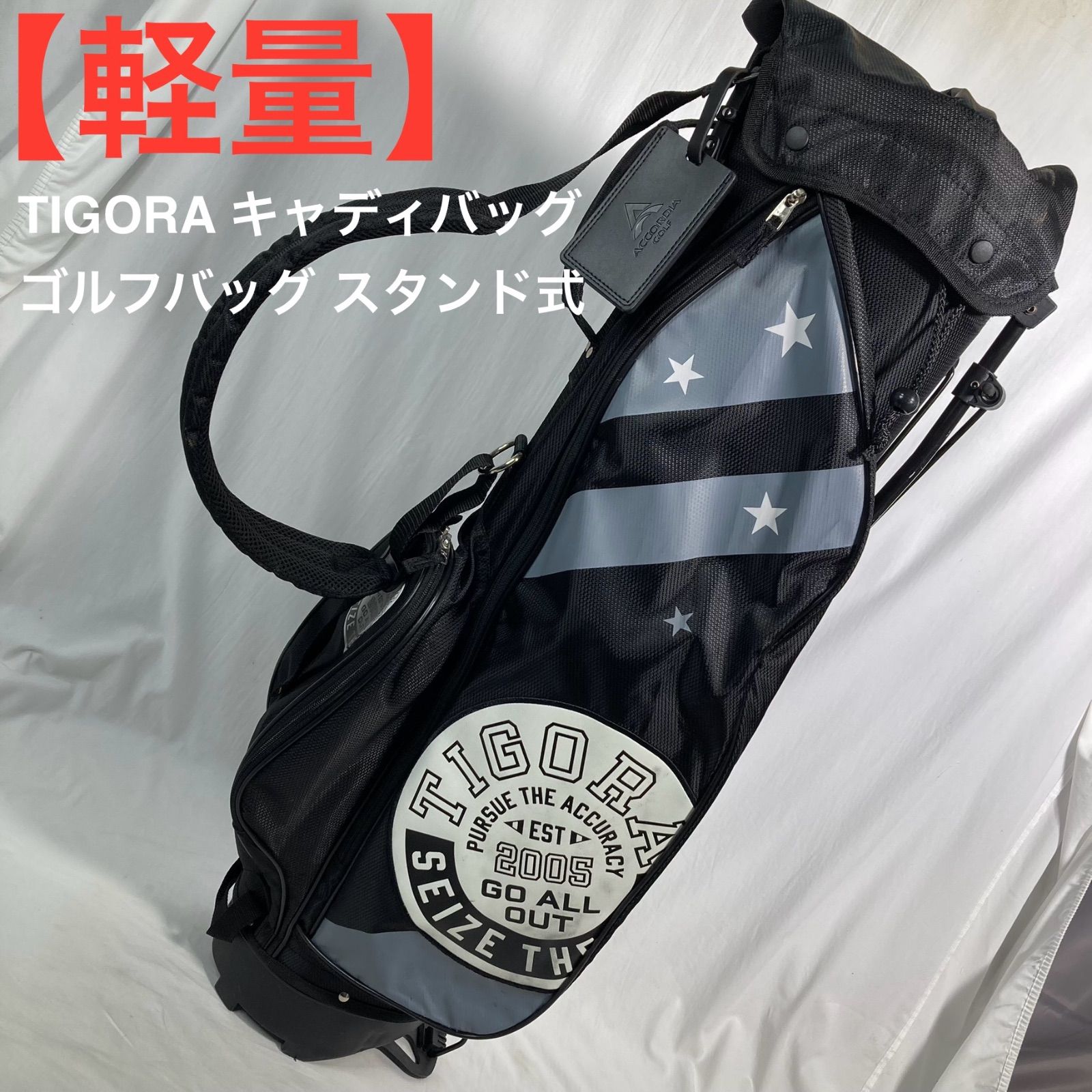 【希少品】　TIGORAキャディバッグ　ゴルフバッグスタンド式　送料込み TIGORA ティゴラ スタンドキャディバッグ TR-0B1005STCB メンズ