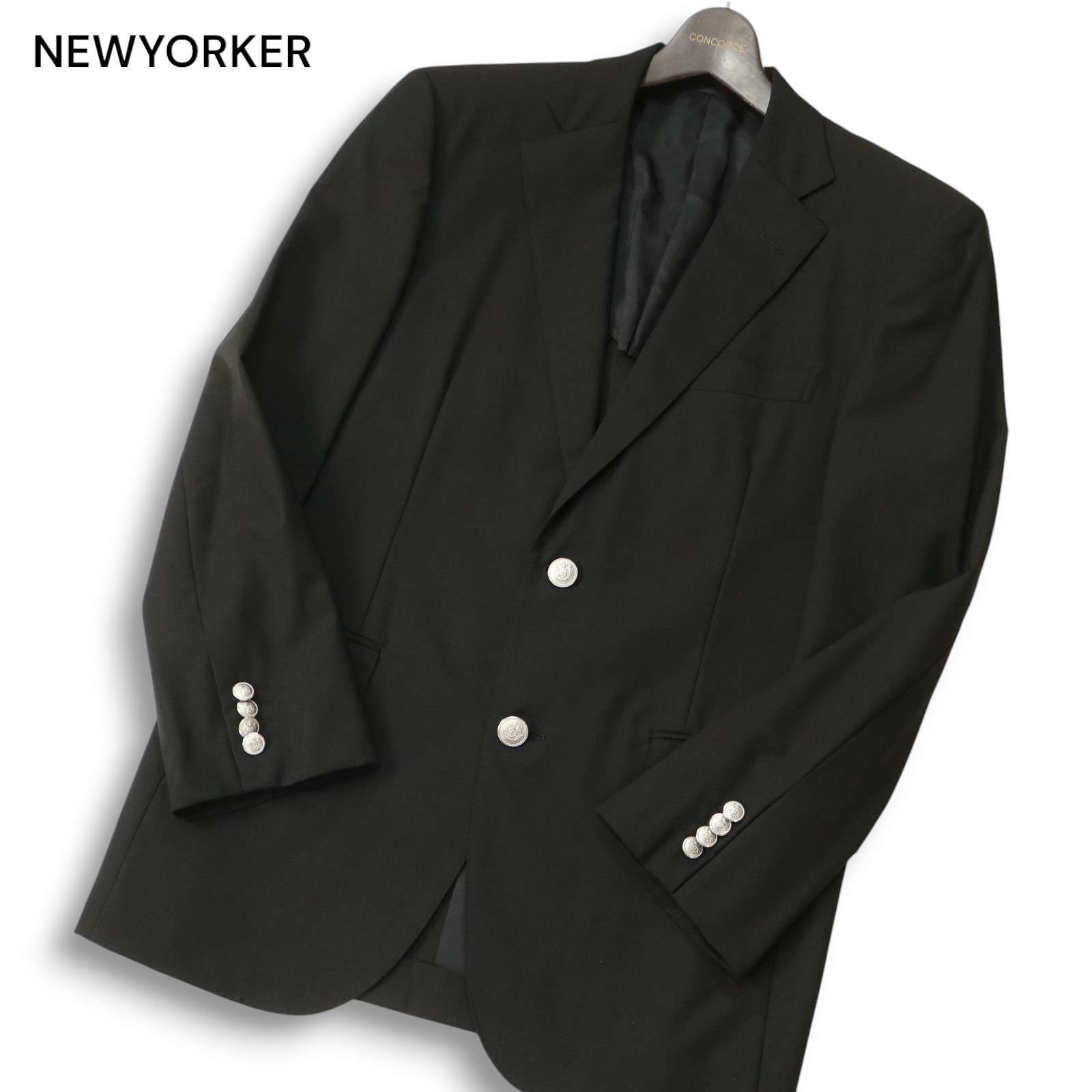 衝撃の激安コスパ・掘り出し物も NEWYORKER ニューヨーカー 春夏 背抜き☆ 刻印 銀ボタン ジャケット・アウター