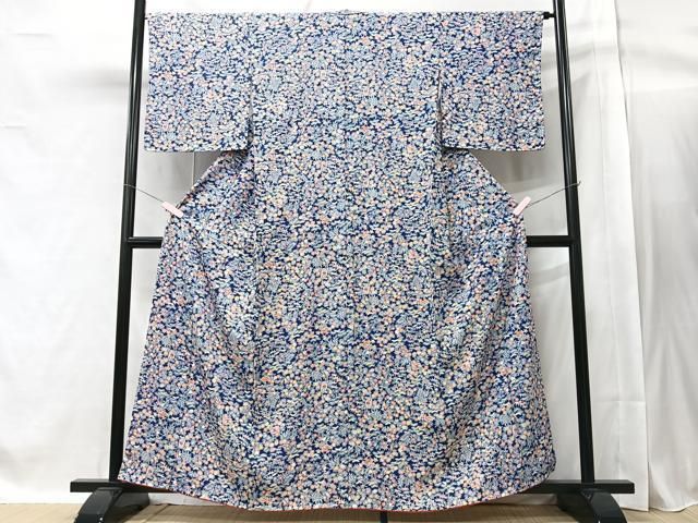 平和屋着物□上質な小紋 風景文 鬼しぼ縮緬 正絹 逸品 未使用 AAAV4376sw