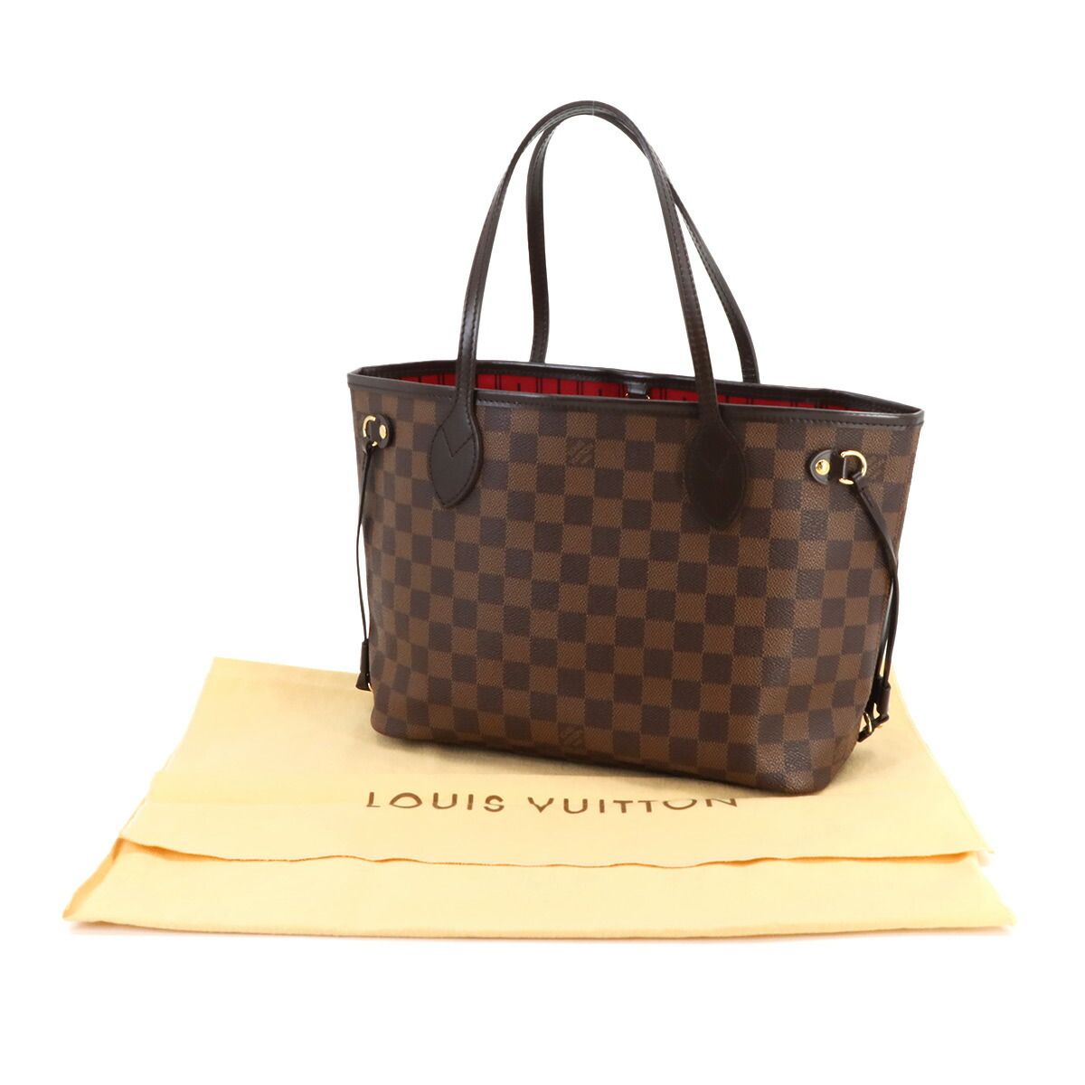 美品　ヴィトン　ダミエ　ネヴァーフルPM トートバッグ　ブラウン　N51109 新品同様 ルイ ヴィトン LOUIS VUITTON ダミエ ネヴァーフル PM トート