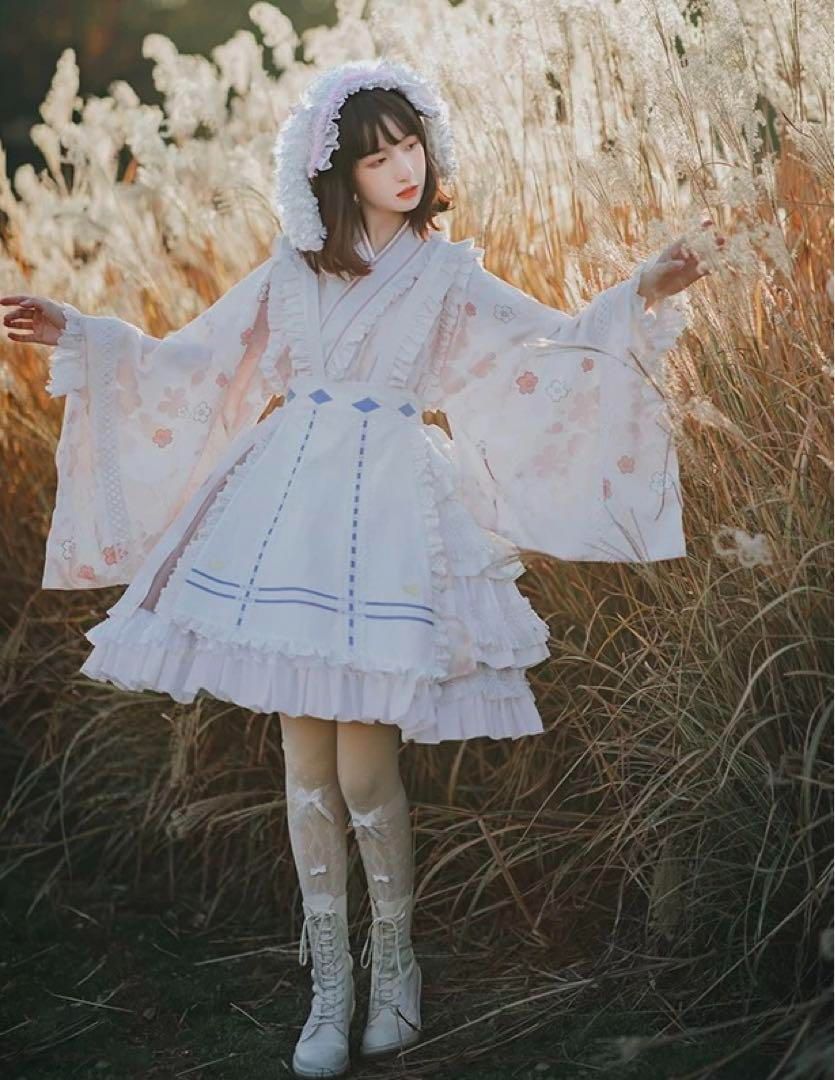 25 和服風ロリータワンピース 着物風が 和風ロリータファッション 社交ダンスドレス ラテンダンス衣装 レッスンウェア ステージ衣装