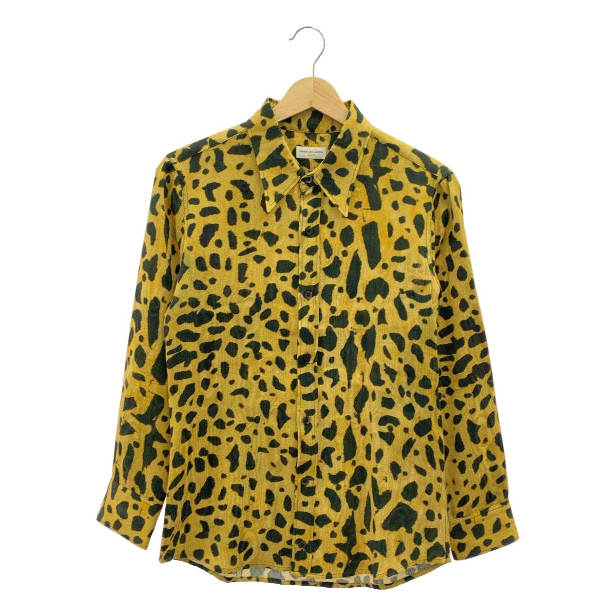 DRIES VAN NOTEN | ドリスヴァンノッテン | 2020AW | CHAINEY 1156 M.W.SHIRT MUS レオパード シャツ | 46 | ブラック|イエロー系 | メンズ