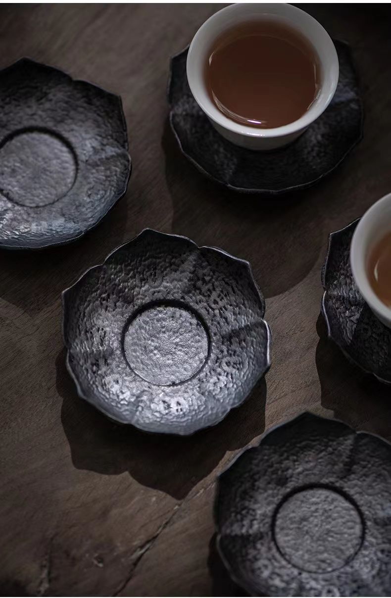 錫製 茶托 茶道 茶器 茶道具 蓮花 煎茶道具 5客 - メルカリ