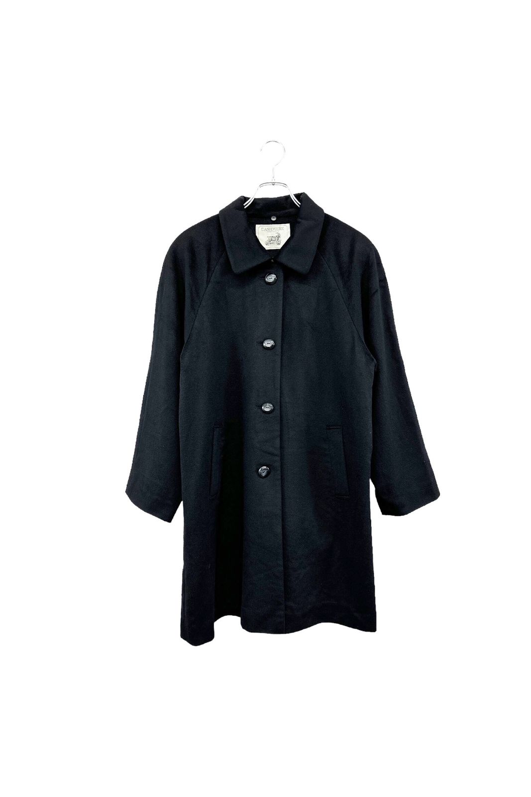 90's PURE CASHMERE coat ピュアカシミヤ コート ブラック カシミヤ100% レディース ヴィンテージ 単品 8