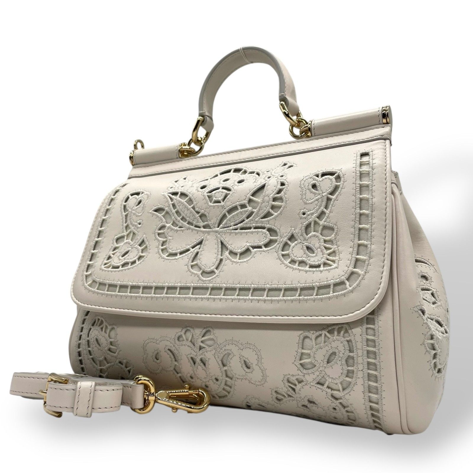 極美品 DOLCE&GABBANA SICILY レザーハンドバッグ ショルダー 【公式通販】