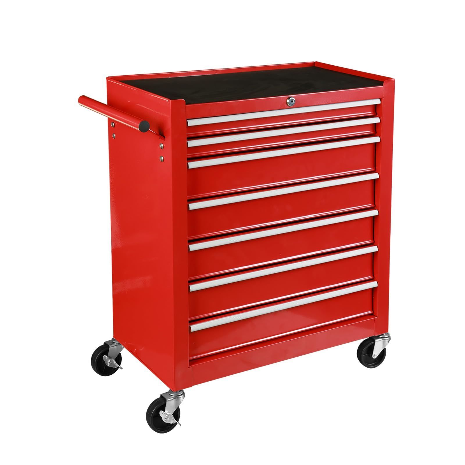 ローラーキャビネット 7段タイプ ツールキャビネット 多目的工具箱 RED 収納多数 BIG TJ1307B レッド|キャスター付き