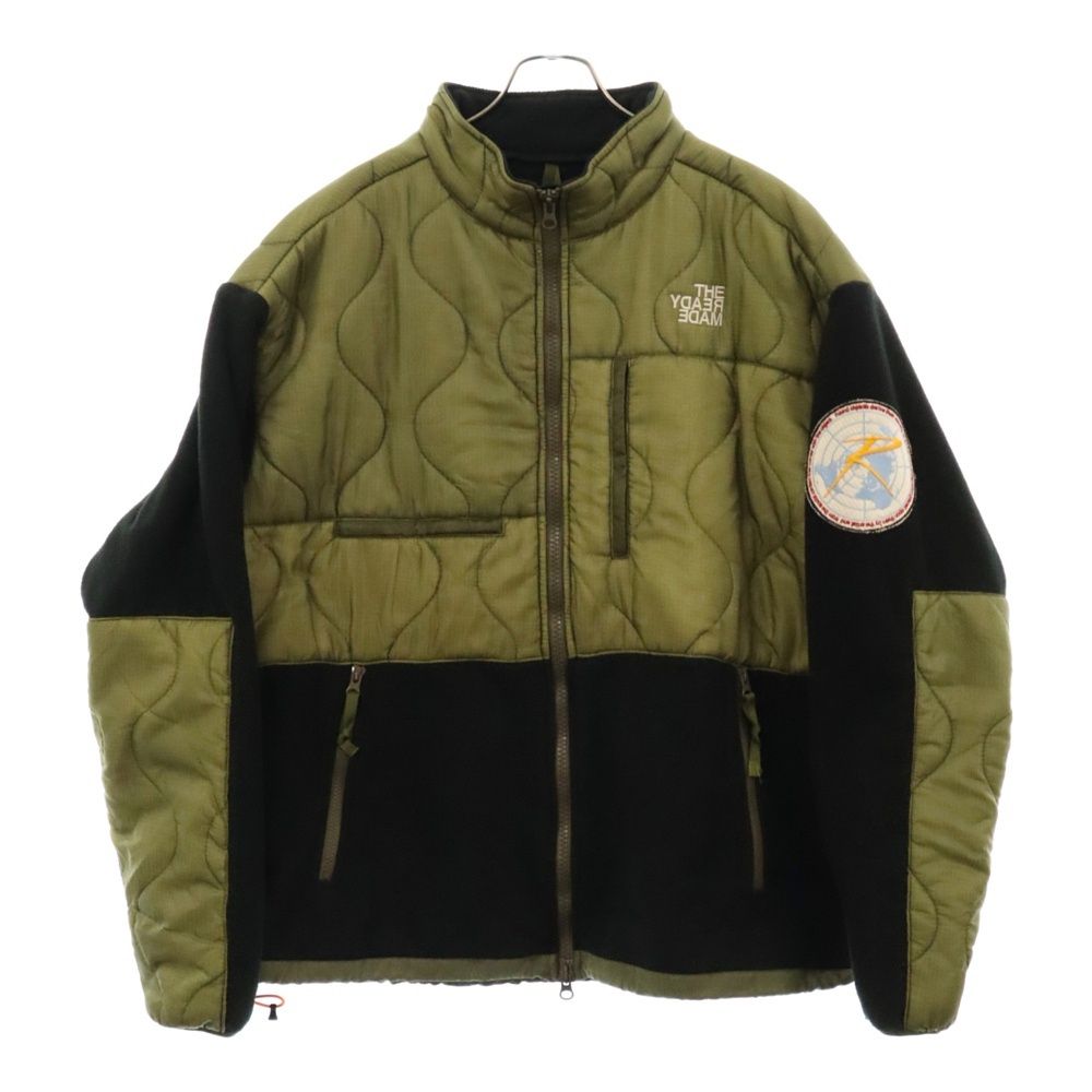 READY MADE (レディメイド) FREECE JACKET ナイロン切替フリースジャケット ブラック/カーキ RE-PO-BL-00-00-110
