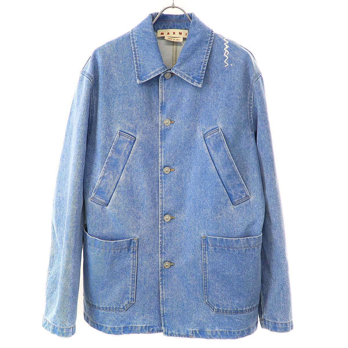 MARNI デニムコート MARNI マルニ 25SS BLEACHED COATED ORGANIC DENIM COBALT