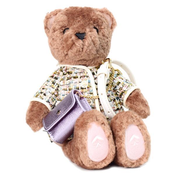ケイトスペード バッグ katespade テディベア ぬいぐるみ ファー ツイード 熊 くま ふわふわ ポーチ付き クロスボディ 2way 斜めがけ ショルダーバッグ マルチ KI972