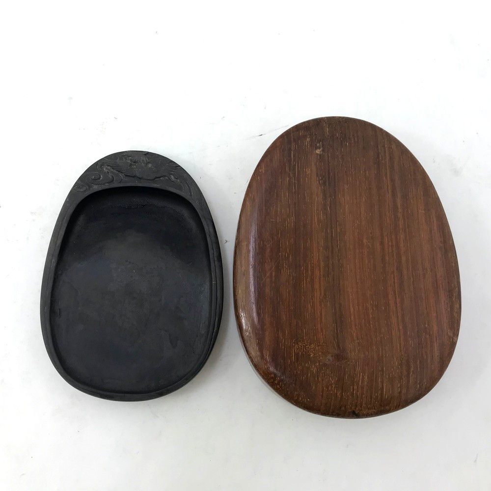 書道 硯 すずり 鳥 約9.5×14×2cm 約0.46kg 木箱ケース付き 詳細不明  