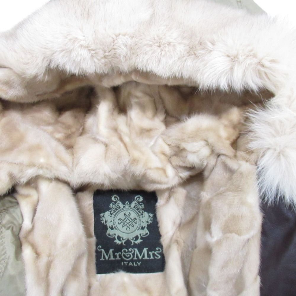 美品 Mr&Mrs Italy ミスターアンドミセス ARMY PARKA PATCH MINK FOX