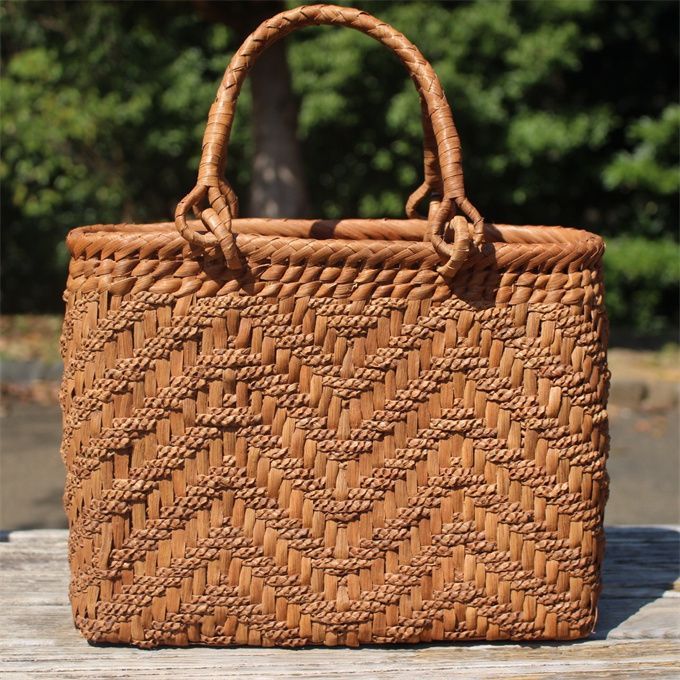 特選山葡萄(やまぶどう)かごバッグ 最高級 天然素材 網代編 B22 特選