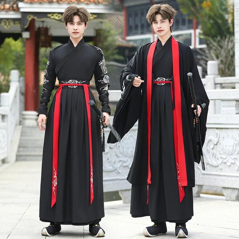 メンズチ ャイナ服 漢服 中華服上下セットアップ 男性 羽織追加可 大人 チャイナドレス 中華衣装 長袖 スカート 華流コスチューム 舞台 ス