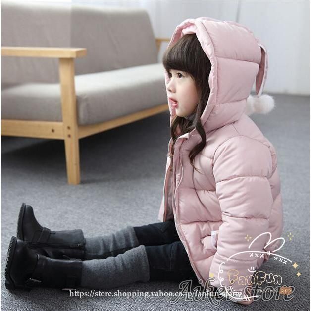 子供コート 中綿コート 女の子 アウター 韓国風 秋冬 長袖 アニマル 耳フッド付きコート 子供服 中綿コート パーカー zz1116856382d7