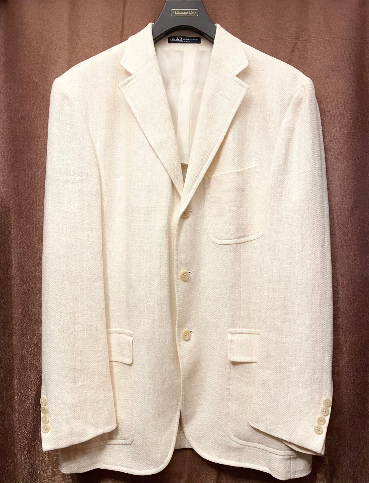 MADE IN ITALY製 Polo by Ralph Lauren リネンテーラードジャケット 
