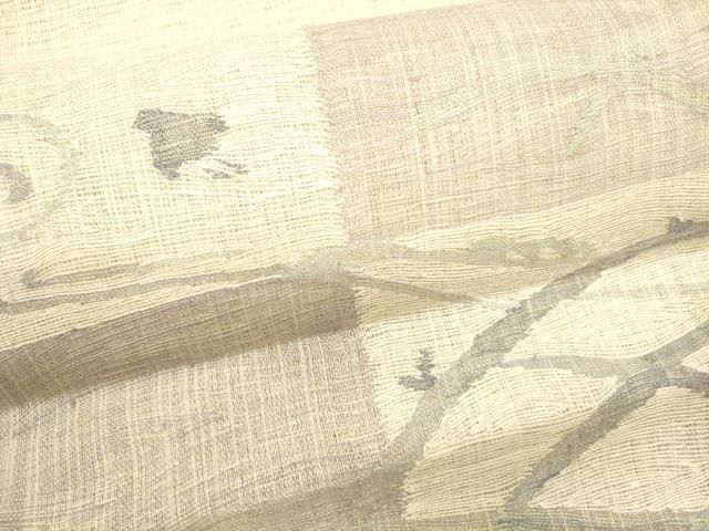 平和屋着物＊夏物 太鼓柄袋帯 草花文 銀糸 正絹 逸品 DAAX0264cm 平和屋