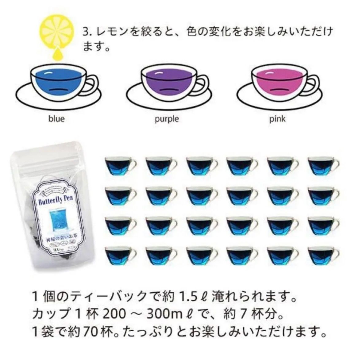 \ 青いお茶  💙‪ 20包セット！  プチギフト！ ノンカフェイン！たっぷり約140杯分 水出しOK！バタフライピー ティー 10包×2袋 ！タイ産 1包でたっぷり アントシアニン！ 眼精疲労に！ポスト投函